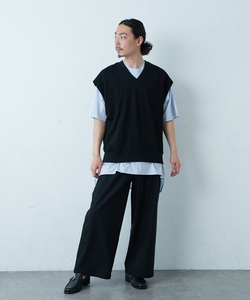 Lui's（ルイス）の「Bigカットベスト（Tシャツ/カットソー・メンズ・チャコールグレー/ブラック・FREE）」の12枚目の写真