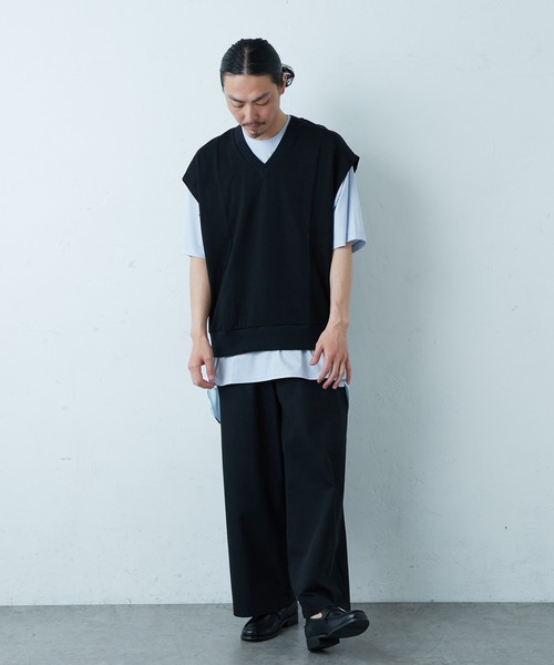 Lui's（ルイス）の「Bigカットベスト（Tシャツ/カットソー・メンズ・チャコールグレー/ブラック・FREE）」の14枚目の写真