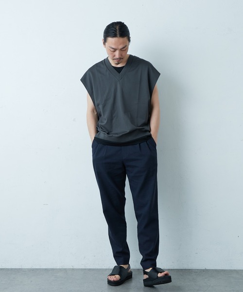 Lui's（ルイス）の「Bigカットベスト（Tシャツ/カットソー・メンズ・チャコールグレー/ブラック・FREE）」の19枚目の写真