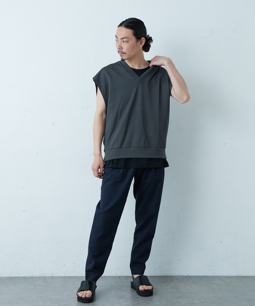 Lui's（ルイス）の「Bigカットベスト（Tシャツ/カットソー・メンズ・チャコールグレー/ブラック・FREE）」の20枚目の写真