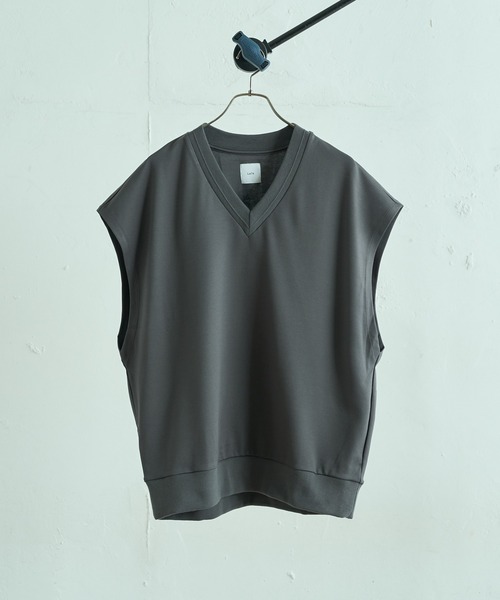 Lui's（ルイス）の「Bigカットベスト（Tシャツ/カットソー・メンズ・チャコールグレー/ブラック・FREE）」の22枚目の写真