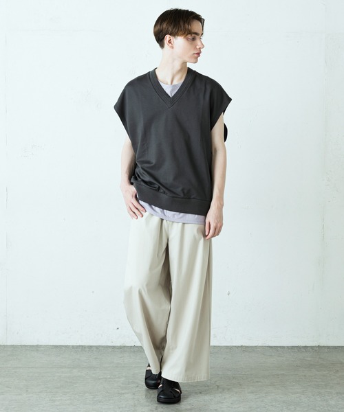 Lui's（ルイス）の「Bigカットベスト（Tシャツ/カットソー・メンズ・チャコールグレー/ブラック・FREE）」の8枚目の写真