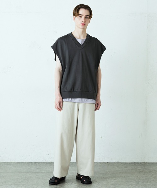 Lui's（ルイス）の「Bigカットベスト（Tシャツ/カットソー・メンズ・チャコールグレー/ブラック・FREE）」の10枚目の写真