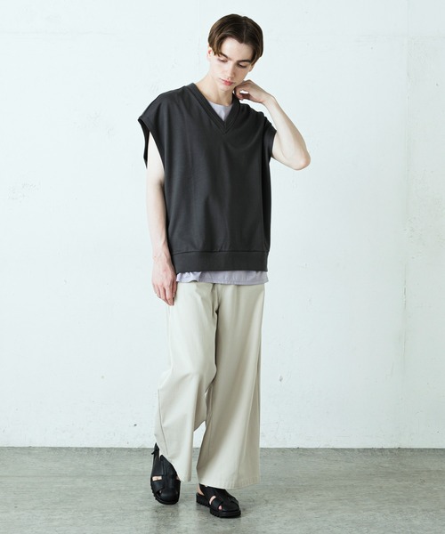 Lui's（ルイス）の「Bigカットベスト（Tシャツ/カットソー・メンズ・チャコールグレー/ブラック・FREE）」の17枚目の写真