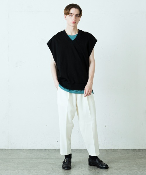 Lui's（ルイス）の「Bigカットベスト（Tシャツ/カットソー・メンズ・チャコールグレー/ブラック・FREE）」の7枚目の写真