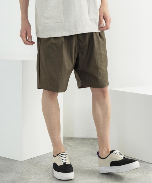 Audience（オーディエンス）の「日本製 ミリタリー グリストーンW綿ナイロン高密度ギャバ2タックワイドショーツ（その他パンツ・メンズ・アーミー/ブラック/ネイビー/オリーブ・M/L/XL）」の3枚目の写真