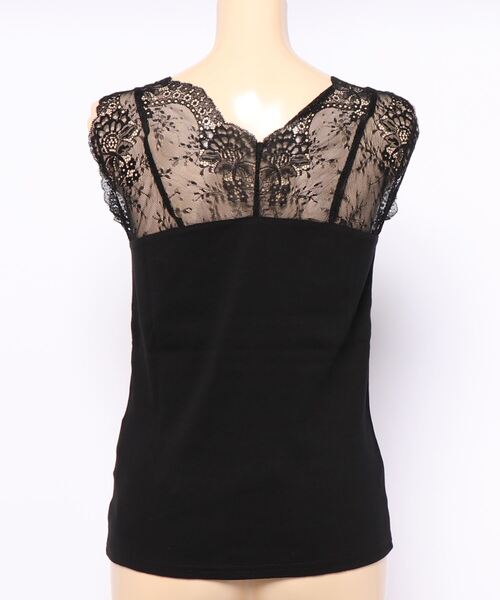 ehka sopo（エヘカソポ）の「レースVネックタンクトップ（タンクトップ・レディース・キナリ/ブルー/ブラック・ﾌﾘ-）」の5枚目の写真