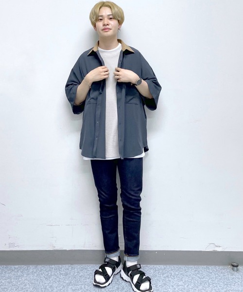 RAGEBLUE(レイジブルー)の「クレリックドルマン/ビッグシルエットシャツ/949998(シャツ/ブラウス・メンズ・ライトブルー/グリーン/ライトブラウン/その他19・FREE)」の14枚目の写真