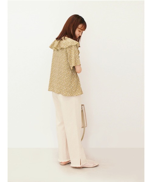 ehka sopo（エヘカソポ）の「小花柄ラッフル衿ブラウス（シャツ/ブラウス・レディース・イエロー/グリーン/ブラック・ﾌﾘ-）」の8枚目の写真