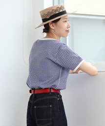 PAR ICI（パーリッシィ）の「ギンガムジャガード 半袖Tシャツ（Tシャツ/カットソー）」