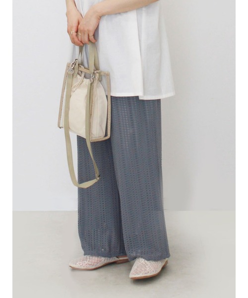 ehka sopo(エヘカソポ)の「カットレースパンツ(その他パンツ・レディース・キナリ/ブルー/ミント・フリ-)」の3枚目の写真