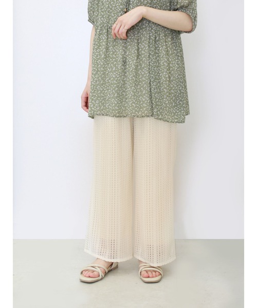 ehka sopo(エヘカソポ)の「カットレースパンツ(その他パンツ・レディース・キナリ/ブルー/ミント・フリ-)」の2枚目の写真