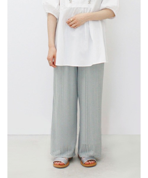 ehka sopo(エヘカソポ)の「カットレースパンツ(その他パンツ・レディース・キナリ/ブルー/ミント・フリ-)」の1枚目の写真