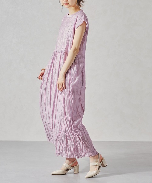 acro(アクロ)の「ワッシャー加工スリーブレスワンピース/AC1059(ワンピース・レディース・イエロー/グリーン/パープル・フリ-)」の6枚目の写真