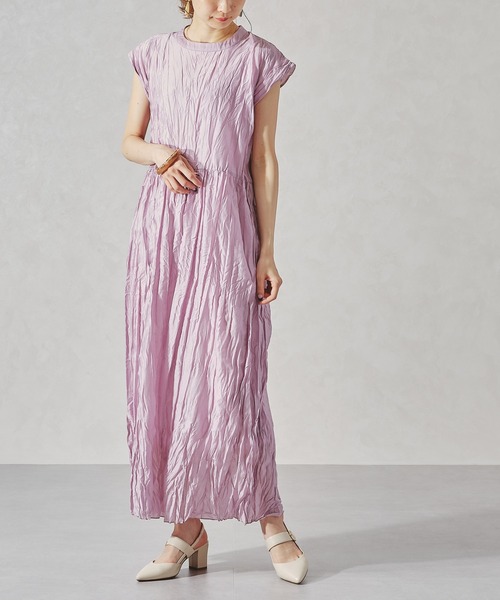 acro(アクロ)の「ワッシャー加工スリーブレスワンピース/AC1059(ワンピース・レディース・イエロー/グリーン/パープル・フリ-)」の8枚目の写真