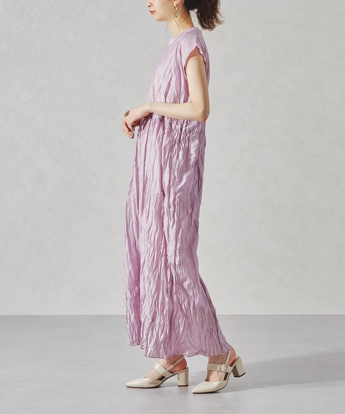 acro(アクロ)の「ワッシャー加工スリーブレスワンピース/AC1059(ワンピース・レディース・イエロー/グリーン/パープル・フリ-)」の9枚目の写真