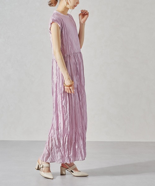 acro(アクロ)の「ワッシャー加工スリーブレスワンピース/AC1059(ワンピース・レディース・イエロー/グリーン/パープル・フリ-)」の10枚目の写真