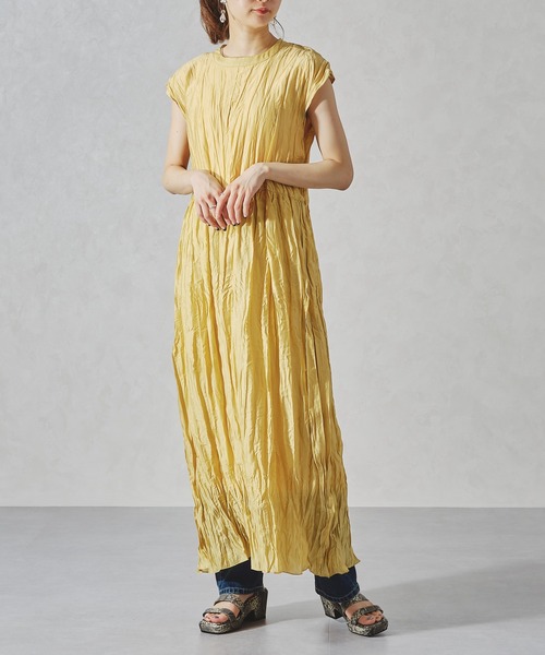 acro(アクロ)の「ワッシャー加工スリーブレスワンピース/AC1059(ワンピース・レディース・イエロー/グリーン/パープル・フリ-)」の11枚目の写真