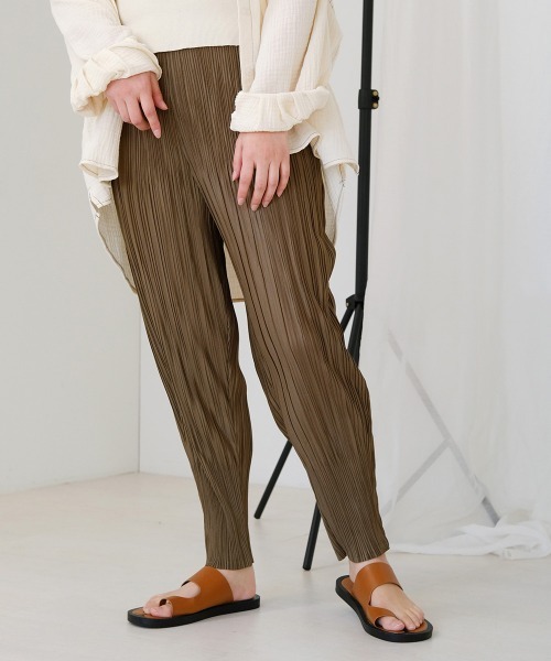 Bab（バブ）の「【WEB限定】プリーツジョガーパンツ（その他パンツ・レディース・ブラウン/キャメル/グレー/パープル/カーキ・FREE）」の3枚目の写真