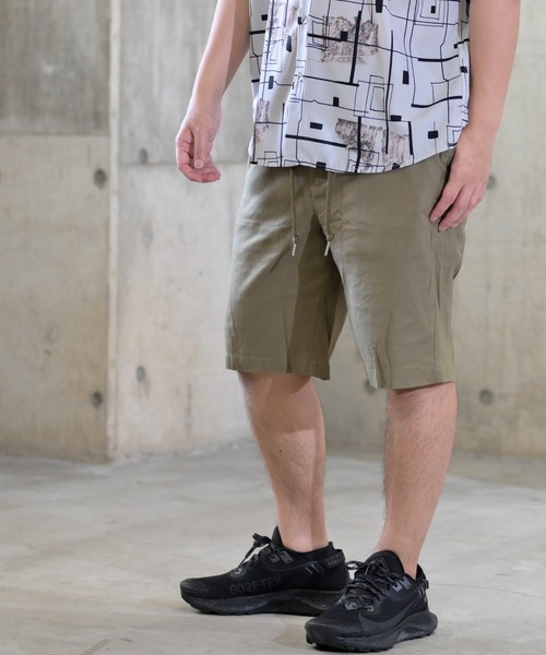 JOHN'S CLOSET(ジョンズクローゼット)の「【i】綿麻ストレッチショートパンツ(その他パンツ・メンズ・ブラック/ベージュ/ネイビー/カーキ/キナリ・MEDIUM/LARGE/X-LARGE)」の4枚目の写真