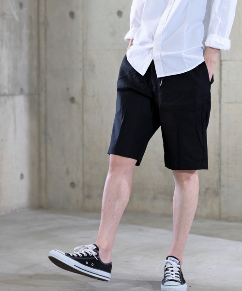 JOHN'S CLOSET(ジョンズクローゼット)の「【i】綿麻ストレッチショートパンツ(その他パンツ・メンズ・ブラック/ベージュ/ネイビー/カーキ/キナリ・MEDIUM/LARGE/X-LARGE)」の2枚目の写真