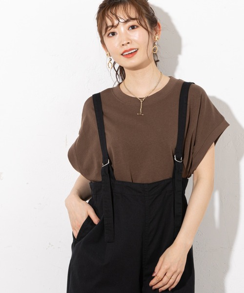 prose verse(プロズヴェール)の「USコットンビッグノースリTシャツ(Tシャツ/カットソー・レディース・チャコールグレー/オフホワイト/ブラック/ブラウン/ミント・フリ-)」の4枚目の写真