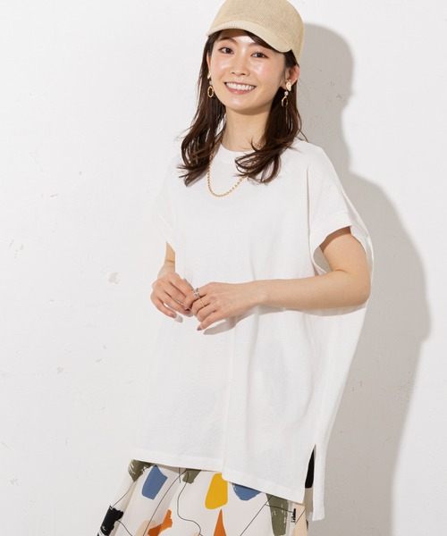 prose verse(プロズヴェール)の「USコットンビッグノースリTシャツ(Tシャツ/カットソー・レディース・チャコールグレー/オフホワイト/ブラック/ブラウン/ミント・フリ-)」の2枚目の写真