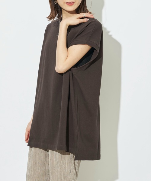 prose verse(プロズヴェール)の「USコットンビッグノースリTシャツ(Tシャツ/カットソー・レディース・チャコールグレー/オフホワイト/ブラック/ブラウン/ミント・フリ-)」の22枚目の写真