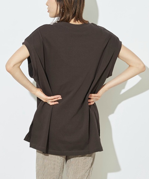 prose verse(プロズヴェール)の「USコットンビッグノースリTシャツ(Tシャツ/カットソー・レディース・チャコールグレー/オフホワイト/ブラック/ブラウン/ミント・フリ-)」の20枚目の写真