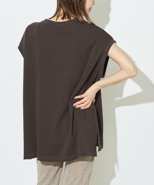 prose verse(プロズヴェール)の「USコットンビッグノースリTシャツ(Tシャツ/カットソー・レディース・チャコールグレー/オフホワイト/ブラック/ブラウン/ミント・フリ-)」の19枚目の写真