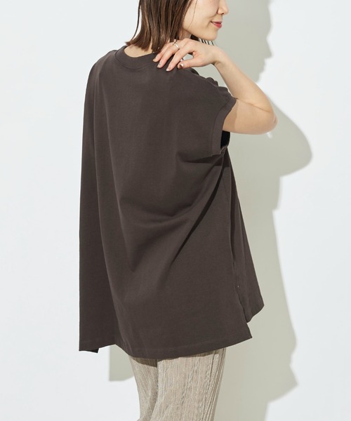 prose verse(プロズヴェール)の「USコットンビッグノースリTシャツ(Tシャツ/カットソー・レディース・チャコールグレー/オフホワイト/ブラック/ブラウン/ミント・フリ-)」の18枚目の写真