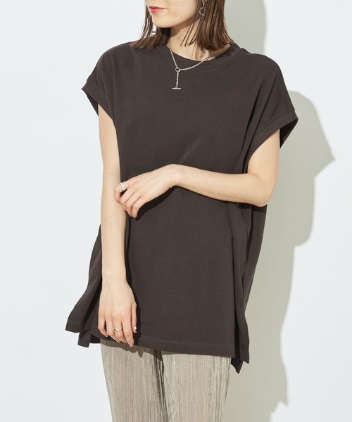 prose verse(プロズヴェール)の「USコットンビッグノースリTシャツ(Tシャツ/カットソー・レディース・チャコールグレー/オフホワイト/ブラック/ブラウン/ミント・フリ-)」の17枚目の写真