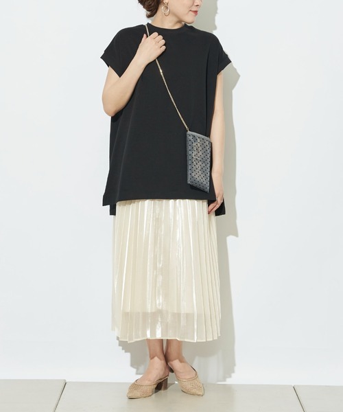 prose verse(プロズヴェール)の「USコットンビッグノースリTシャツ(Tシャツ/カットソー・レディース・チャコールグレー/オフホワイト/ブラック/ブラウン/ミント・フリ-)」の16枚目の写真