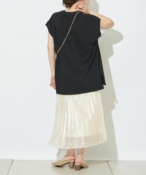 prose verse(プロズヴェール)の「USコットンビッグノースリTシャツ(Tシャツ/カットソー・レディース・チャコールグレー/オフホワイト/ブラック/ブラウン/ミント・フリ-)」の12枚目の写真