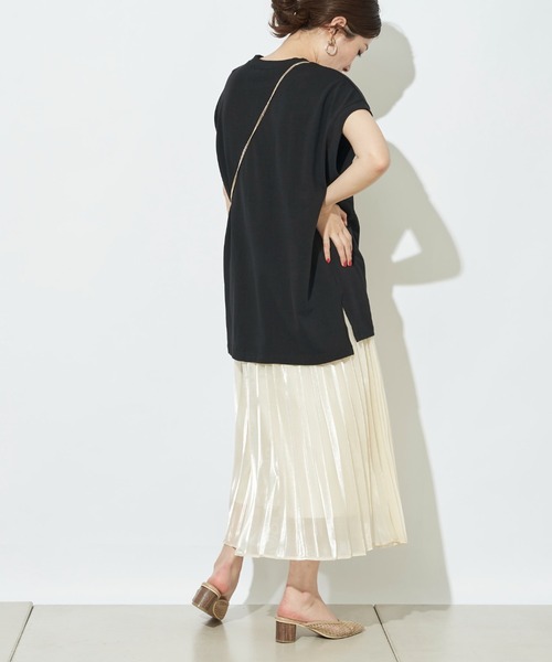 prose verse(プロズヴェール)の「USコットンビッグノースリTシャツ(Tシャツ/カットソー・レディース・チャコールグレー/オフホワイト/ブラック/ブラウン/ミント・フリ-)」の11枚目の写真