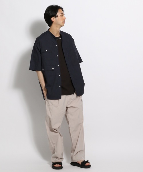 niko and...(ニコアンド)の「アシメトリーワーク半袖シャツ(シャツ/ブラウス・メンズ・ホワイト/ネイビー/ブルー・MEDIUM/LARGE)」の5枚目の写真