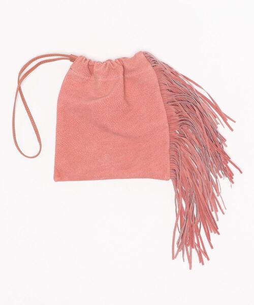 CAPRICIEUX LE'MAGE（カプリシューレマージュ）の「スエードフリンジ巾着バッグ（ショルダーバッグ・レディース・ピンク/ブルー/イエロー/ベージュ・FREE）」の22枚目の写真