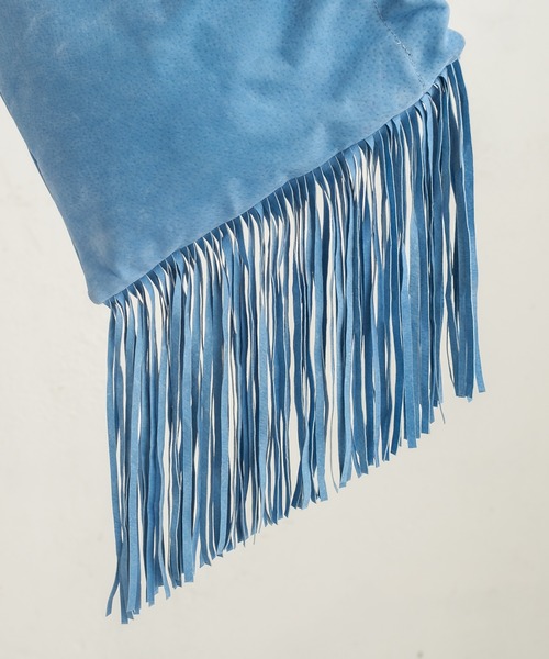 CAPRICIEUX LE'MAGE（カプリシューレマージュ）の「スエードフリンジ巾着バッグ（ショルダーバッグ・レディース・ピンク/ブルー/イエロー/ベージュ・FREE）」の15枚目の写真