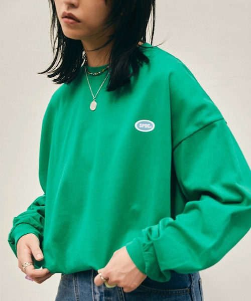 SPOC STORE（スポックストア）の「【SPOC STORE】サークルロゴ/SPCロゴ ロンT（Tシャツ/カットソー・メンズ・チャコールグレー/パープル/オフホワイト/オレンジ/ダークブルー/ケリー/コバルトブルー/ホワイト系/レッド系/ネイビー/アイボリー/グリーン/オートミール/スミクロ・S/M/L）」の7枚目の写真