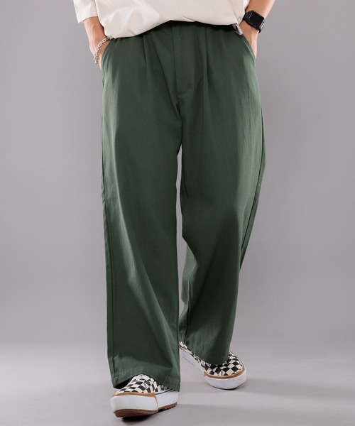 kutir（クティール）の「ワイドタックチノパンツ（チノパンツ・メンズ・ライトブルー/オフホワイト/オレンジ/グリーン・SMALL/MEDIUM/LARGE）」の3枚目の写真