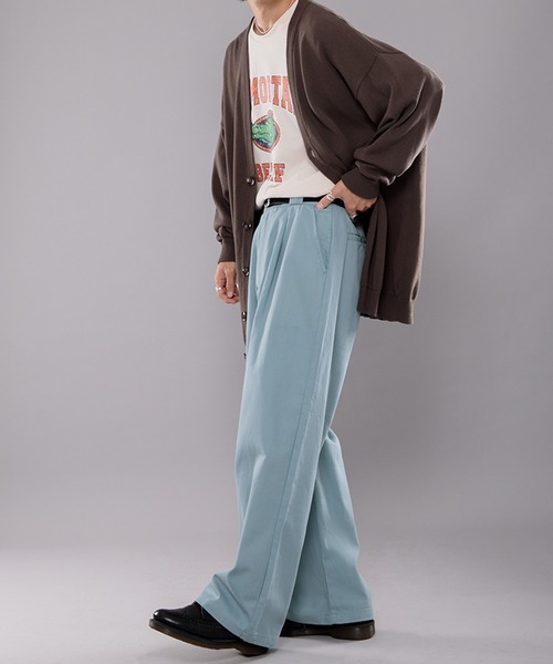 kutir（クティール）の「ワイドタックチノパンツ（チノパンツ・メンズ・ライトブルー/オフホワイト/オレンジ/グリーン・SMALL/MEDIUM/LARGE）」の8枚目の写真