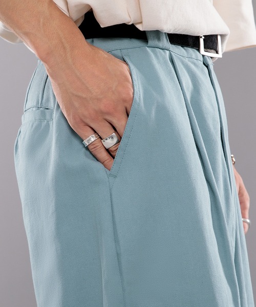 kutir（クティール）の「ワイドタックチノパンツ（チノパンツ・メンズ・ライトブルー/オフホワイト/オレンジ/グリーン・SMALL/MEDIUM/LARGE）」の9枚目の写真