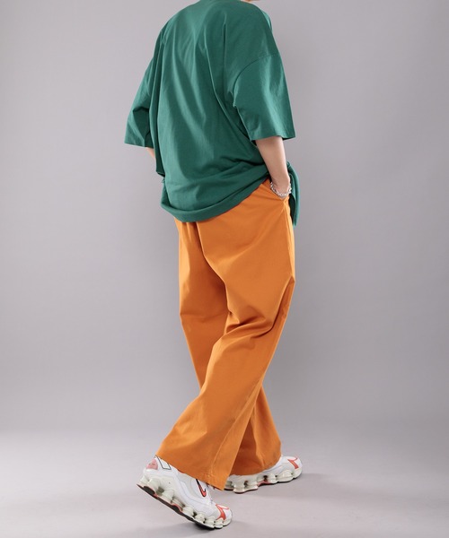 kutir（クティール）の「ワイドタックチノパンツ（チノパンツ・メンズ・ライトブルー/オフホワイト/オレンジ/グリーン・SMALL/MEDIUM/LARGE）」の15枚目の写真