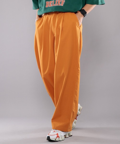 kutir（クティール）の「ワイドタックチノパンツ（チノパンツ・メンズ・ライトブルー/オフホワイト/オレンジ/グリーン・SMALL/MEDIUM/LARGE）」の10枚目の写真