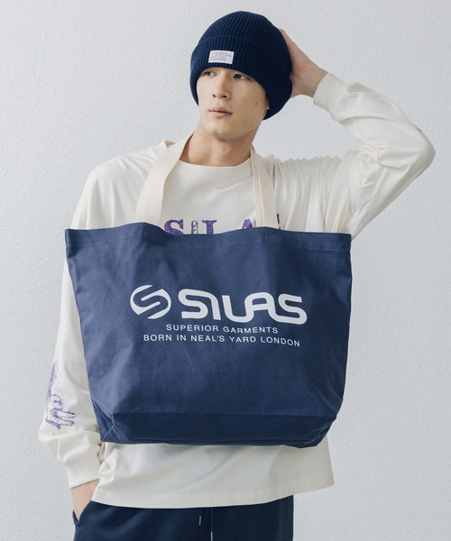 SILAS（サイラス）の「SILAS BIG TOTE BAG サイラス ビッグトートバッグ（トートバッグ・メンズ・ホワイト/ブラック/オリーブ/ネイビー・ONE SIZE）」の20枚目の写真