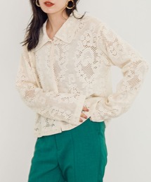 w closet | レーシーネット長袖シャツ(シャツ/ブラウス)