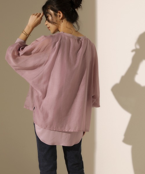 Bou Jeloud（ブージュルード）の「シアーレイヤードブラウス（シャツ/ブラウス・レディース・ブラック/カーキ/ピンク・38）」の13枚目の写真