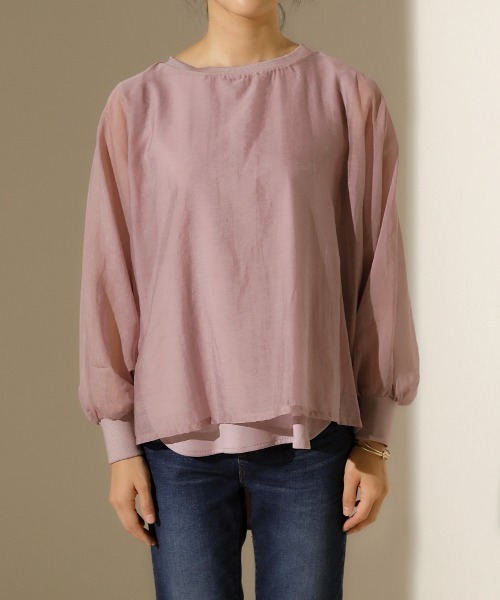 Bou Jeloud（ブージュルード）の「シアーレイヤードブラウス（シャツ/ブラウス・レディース・ブラック/カーキ/ピンク・38）」の14枚目の写真