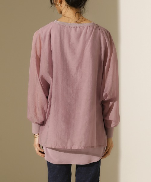 Bou Jeloud（ブージュルード）の「シアーレイヤードブラウス（シャツ/ブラウス・レディース・ブラック/カーキ/ピンク・38）」の16枚目の写真