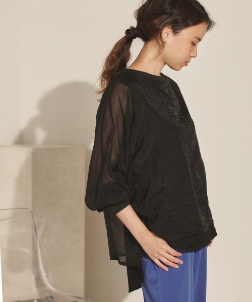 Bou Jeloud（ブージュルード）の「シアーレイヤードブラウス（シャツ/ブラウス・レディース・ブラック/カーキ/ピンク・38）」の10枚目の写真